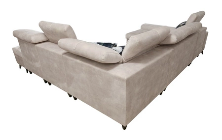 Rohová sedací souprava s funkcí spaní Buffalo X zelená levá funkční a pohodlná rohová sedací souprava do pokoje s kontejnery na lůžkoviny