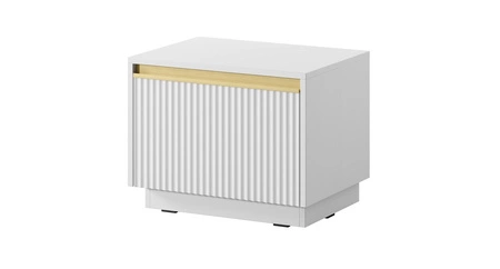 Imperial noční stolek se zásuvkou bílý s možností zavěšení módní skříňka do ložnice s elegantním frézovaným čelem