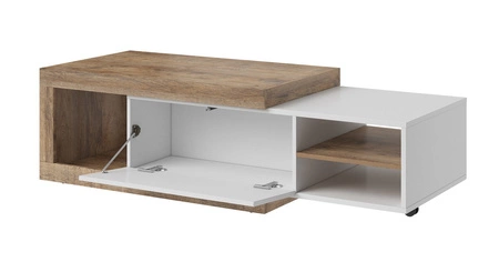 Konferenční stolek Sintra 120 cm / 153 cm dub samdal / bílý lesk originální design nastavitelná šířka stolu