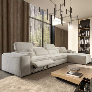 Rohová sedací souprava s funkcí spaní Viano XII Lux krémová pravostranná designová rohová sedací souprava do obývacího pokoje s pohodlným výsuvným podnožníkem