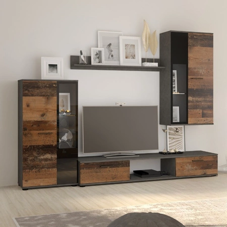 Meblościanka Senja nowoczesny design witryny mogą stać lub wisieć półki z bezpiecznego szkła hartowanego