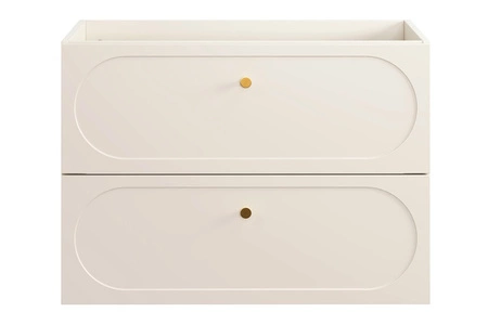 Umyvadlová skříňka Donna Sand 80 cm béžová elegantní nástěnná skříňka s ozdobným lemem zlaté úchyty z kovu