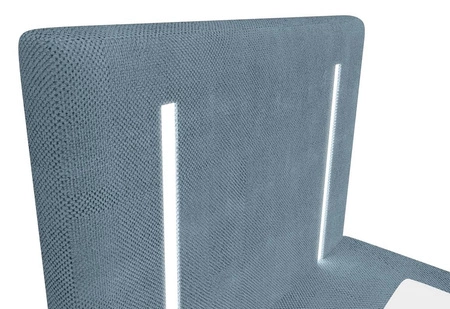 Kontinentální postel Norco 90x200 modrá stylová postel s úložným boxem osvětlení v čele postele dodává jedinečný nádech