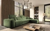 Rohová sedací souprava s funkcí spaní Viano XII zelená pravá Stylová rohová sedací souprava zajímavého tvaru s nastavitelnými opěrkami hlavy Dekorativní polštáře