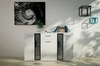 Komoda Senja 140 cm biała nowoczesny design mebla obrzeża komody wykończone specjalną okleiną PVC
