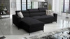 Rohová sedací souprava s funkcí spaní Savona černá levá pohodlná a elegantní rohová sedací souprava s nastavitelnými opěrkami hlavy dekorativní prošívání