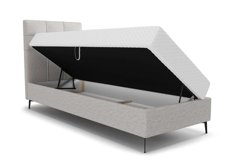 Kontinentální postel Irvine 80x200 šedý jasan Stylová postel s úložným prostorem na lůžkoviny a vysokým čelem zaujme svým elegantním designem