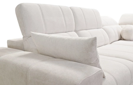 Rohová sedací souprava s funkcí spaní Penejos II šedá pravá rohová sedací souprava se zásobníkem na lůžkoviny pro každodenní pohodlí při lenošení