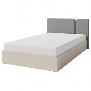 Postel Paguro 120x200 cm s kontejnerem béžový písek ideální do dětského pokoje s čalouněným čelem