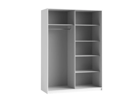 Posuvná šatní skříň Beta 150 cm bílá prostorná šatní skříň se zrcadlem je ideální pro místnosti jakékoli velikosti