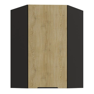 Rohová kuchyňská nástěnná skříňka Crotone 60x60 GN-90 1F s kovovou hranou úchytky odolná proti vlhkosti a poškození skříňky