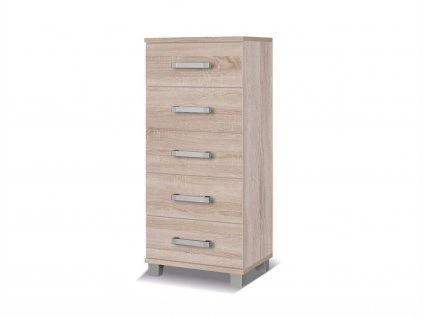 Komoda Maximus 50 cm dub sonoma světlý moderní design nábytku Hrana komody je opatřena speciální dýhou ABS
