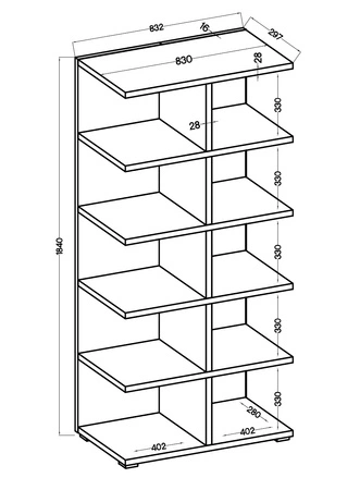 Knihovna Even 84 cm světle šedá ideální knihovna do pracovny nebo pokoje teenagera