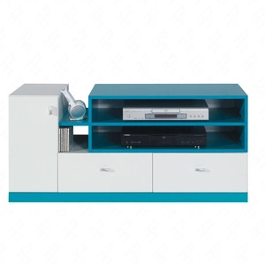 Komoda RTV Mobi 120 cm bílá/tyrkysová ideální do dětského nebo studentského pokoje