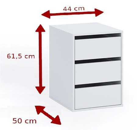 Podstavec se zásuvkami Rico bílý ideální pro posuvné šatní skříně a šatní skříně