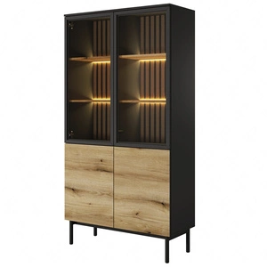 Skříňka Clovis 100 cm černá / dub evoke moderní skříňka stylové provedení obývacího pokoje systém push to open