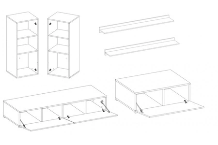 Nástěnná skříň Baros světlý beton modernistický design skvěle zapadne do každého interiéru