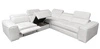 Rohová sedací souprava s funkcí spaní Viano III Lux krémová levá moderní rohová sedací souprava do obývacího pokoje s výsuvnou podnožkou kontejner na ložní prádlo