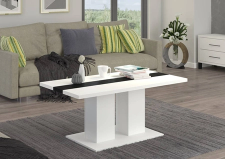 Konferenční stolek Salem bílý / černý moderní design nábytku odolný proti rozlití horní desky
