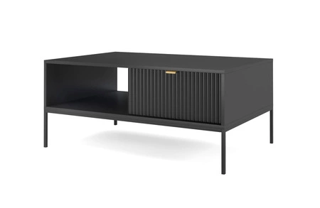 Konferenční stolek Lovro černý se zásuvkami moderní design deska odolná proti polití