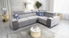 Rohová pohovka Hampton II s funkcí spaní šedý jasan pravá stylová rohová rozkládací pohovka měkké čalounění typ látky samet
