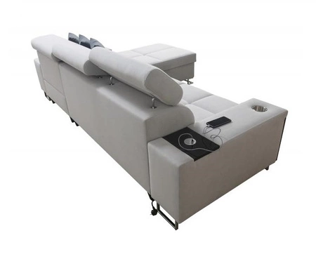 Rohová rozkládací pohovka Dafni arktická modrá pravostranně vypletená pohodlí a funkčnost při každodenním odpočinku