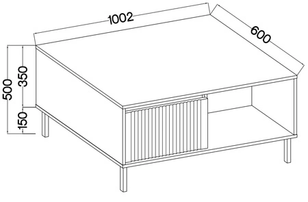 Konferenční stolek Osaka béžová / černá se zásuvkami elegantní design vyztužený kovovými nohami v černé barvě vkusné rýhované čelo