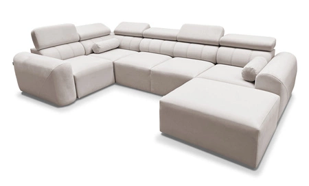 Rohová pohovka s funkcí spaní Cantare IV béžová pravá strana pečlivě zpracovaná rohová sedačka do obývacího pokoje poskytuje komfort a pohodlí