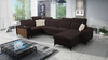 Rohová sedací souprava s funkcí spaní Kelly IV hnědá pravostranná proplétaná pohodlná rohová sedací souprava nastavitelné opěrky hlavy boční čalounění s lamelami