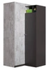 Rohová šatní skříň Tablo graphite / enigma ideální do pokoje pro mládež velmi použitelná a má moderní design