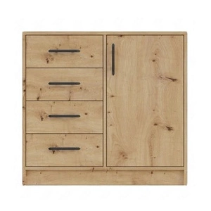 Komoda Caspe 90 cm dub řemeslný moderní design nábytku Hrana komody je opatřena speciální dýhou ABS