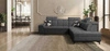 Rohová sedací souprava s funkcí spaní Buffalo IX grafitová pravá strana Stylová rohová sedací souprava do pokoje z velurové tkaniny Dekorační polštáře