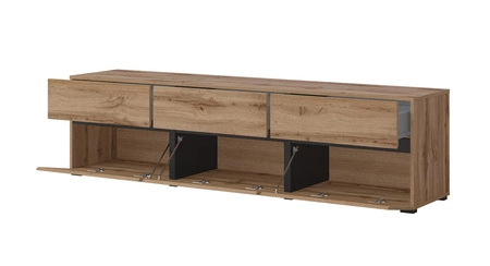 TV skříň Cross 180 cm dub wotan moderní design ideální skříň do obývacího pokoje a zasedací místnosti geometrický tvar