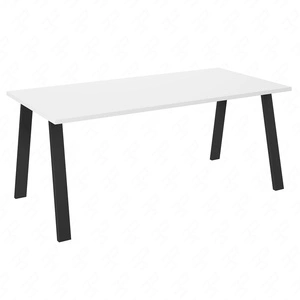 Stůl Malden 185x90 cm bílá / černá jednoduchá forma nábytku obohacená o stylové černé nohy v loftovém stylu odolné proti rozlití desky