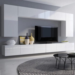 Nástěnná skříňka Apulia XIII v bílém lesku Výjimečně stylová nástěnná skříňka s jednoduchými nábytkovými díly, která se hodí do každého interiéru