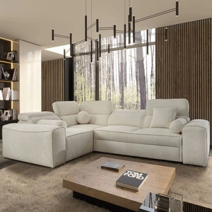 Rohová sedací souprava s funkcí spaní Viano II Krémová rohová sedací souprava v levém provedení, která se skvěle hodí do moderních interiérů