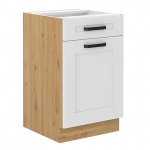 Kuchyňská stojící skříňka se zásuvkou a policí Luis 50 D 1F 1S BB skříňka odolná proti rozlití páry a teplu