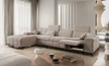 Rohová sedací souprava s funkcí spaní Penejos XII Lux tmavě béžová levá stylová rohová sedací souprava s pohodlným výsuvným podnožníkem
