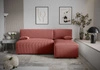 Rohová pohovka s funkcí spaní Brandon Indian pink pravý roh trojrozměrná tkanina s výraznými pruhy nádoba na lůžkoviny