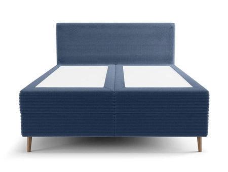 Kontinentální postel Totti 180x200 modrá stylová postel s úložným prostorem trojrozměrná tkanina s výraznými pruhy