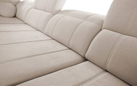 Rohová sedací souprava s funkcí spaní Cetara XII šedohnědá levá stylový design pohodlná posuvná opěradla dvě nádoby na lůžkoviny