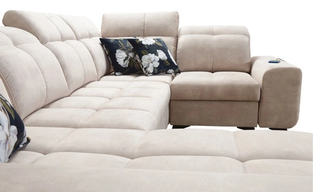 Rohová sedací souprava s funkcí spaní Buffalo IV olivová levá stylová rohová sedací souprava se dvěma lůžkovinami velurová tkanina