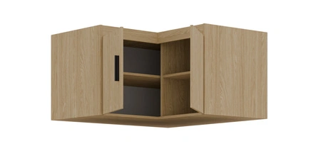 Rohová šatní skříň Rene s nástavcem z olejovaného dubu Funkční skříň zvětšuje úložný prostor pro oblečení, boty a doplňky