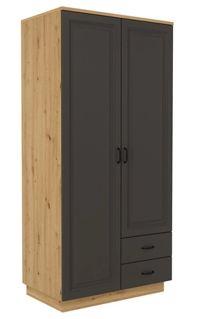 Šatní skříň Styl 120 cm dub artisan / šedý grafit funkční nábytek klasický design ideální šatní skříň do šatny nebo předsíně