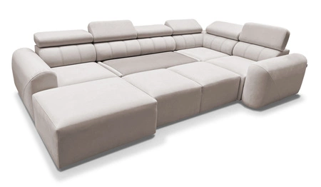 Rohová pohovka s funkcí spaní Cantare IV béžová levá strana pečlivě zpracovaná rohová sedačka do obývacího pokoje poskytuje komfort a pohodlí