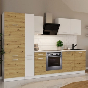 Kuchyňská souprava Toni 290 cm bílá / dub artisan vypadá skvěle v klasických interiérech