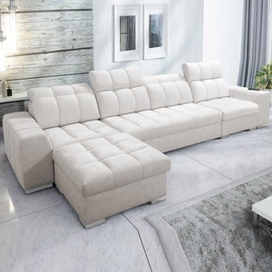 Pohovka na spaní Luigi XII světle béžová levá stylová rohová pohovka do obývacího pokoje v minimalistickém a elegantním provedení