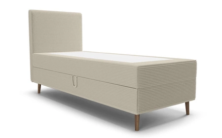 Kontinentální postel Totti 80x200 béžová stylová postel s úložným prostorem trojrozměrná tkanina s výraznými pruhy