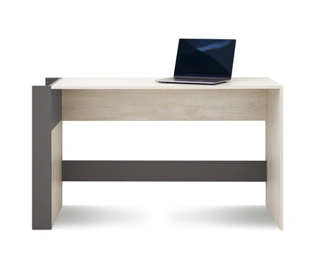 Psací stůl Remona 130 cm dub wilton bílý / bílý / antracit se skříňkou na kolečkách stylový a funkční do kanceláře, pracovny nebo pokoje pro mládež