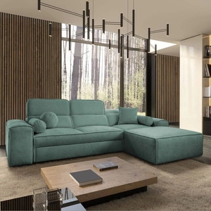 Rohová sedací souprava s funkcí spaní Viano patina pravá strana Stylová rohová sedací souprava zajímavého tvaru s nastavitelnými opěrkami hlavy Dekorativní polštáře